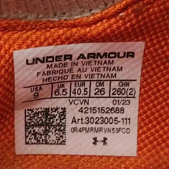 Under Armour Project Rock 3 “Summit White Rogue Orange” Gym Training Shoes - Picture 9 of 9